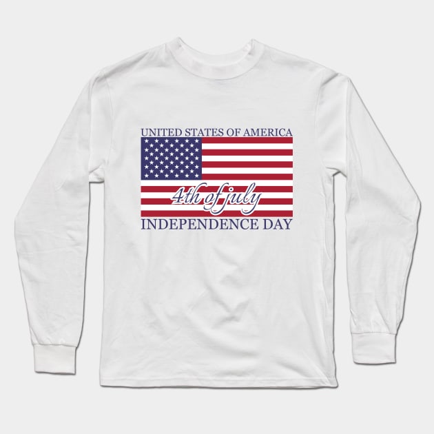 4th of july independence day Long Sleeve T-Shirt by MEJIKU